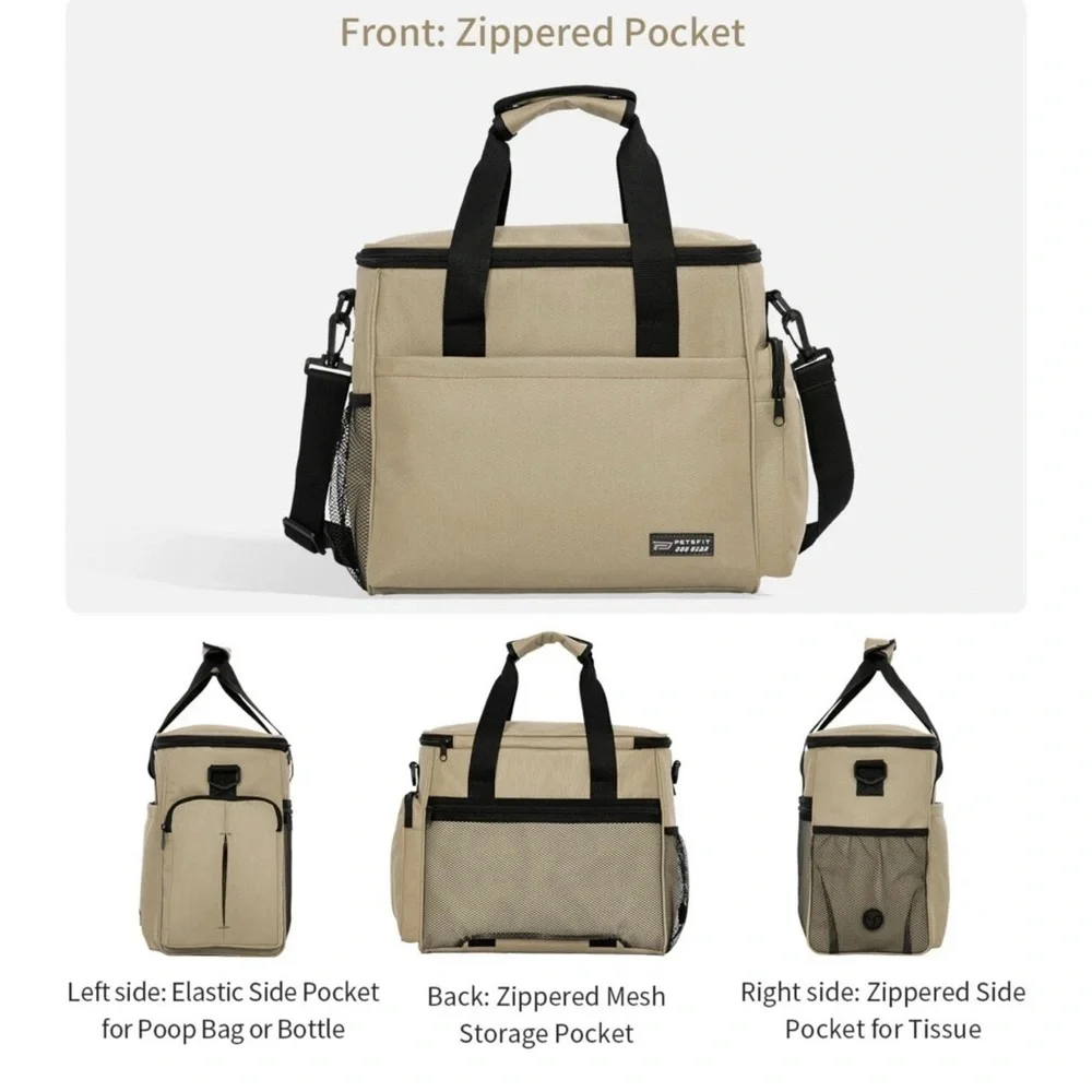 PETSFIT Pet Travel Pack for Dogs or Cats, in the colors, khaki, black and blue